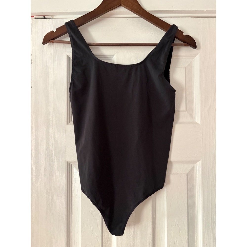 SKIMS Soft Smoothing Seamless Thong Bodysuit Eclipse Black BS-BST-0181 Womens L